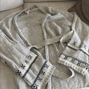 St. John's Bay Light Gray Patterned Cardigan